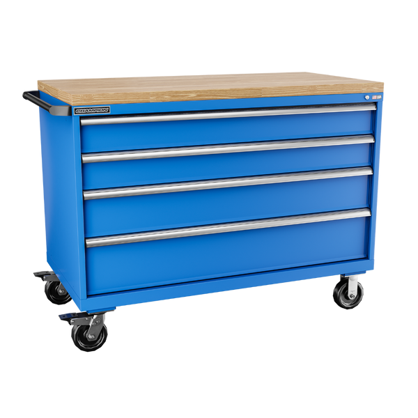 4-Drawer Mobile Modular Cabinet DW0401IL | 56-1/2"W x 43-1/4"H x 28-1/2"D bright blue