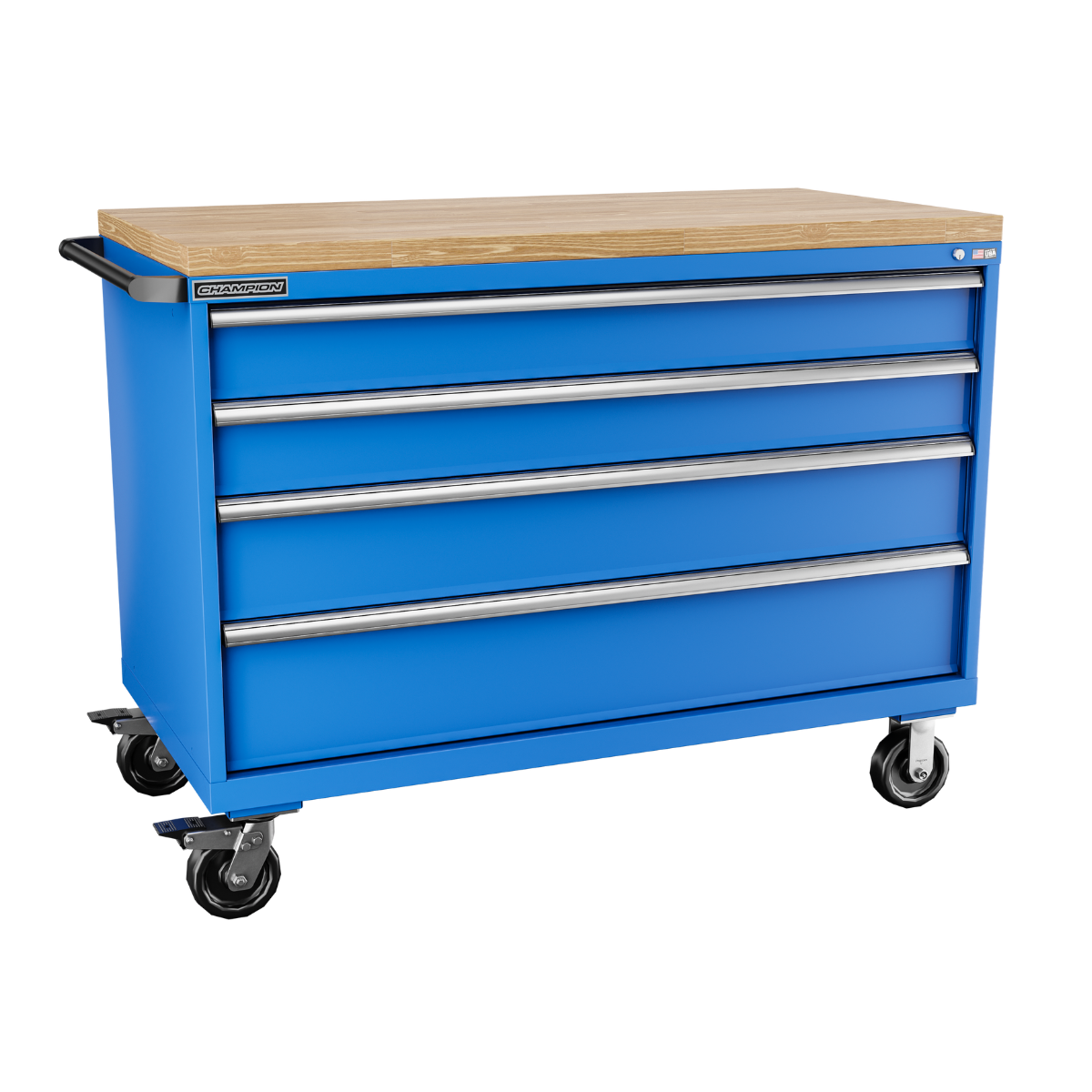 4-Drawer Mobile Modular Cabinet DW0401ILC | 56-1/2"W x 43-1/4"H x 28-1/2"D bright blue