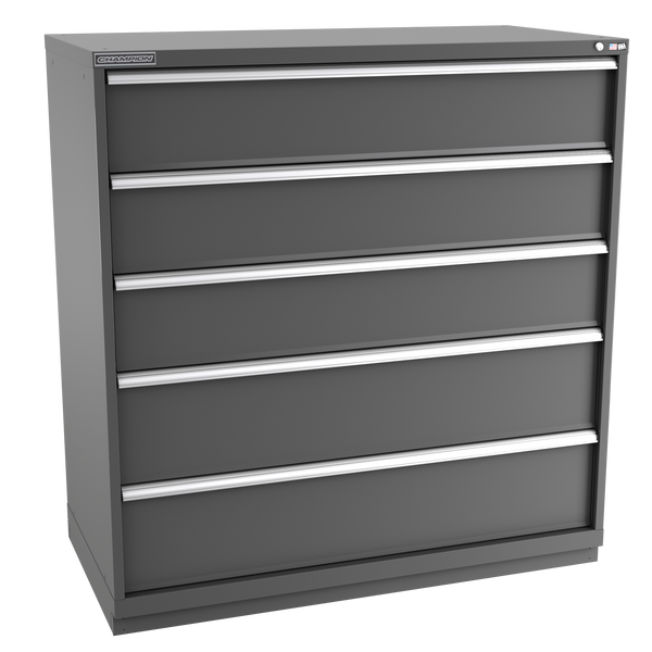 5-Drawer Modular Cabinet DW0501 | 56-1/2"W x 59-1/2"H x 28-1/2"D dark grey