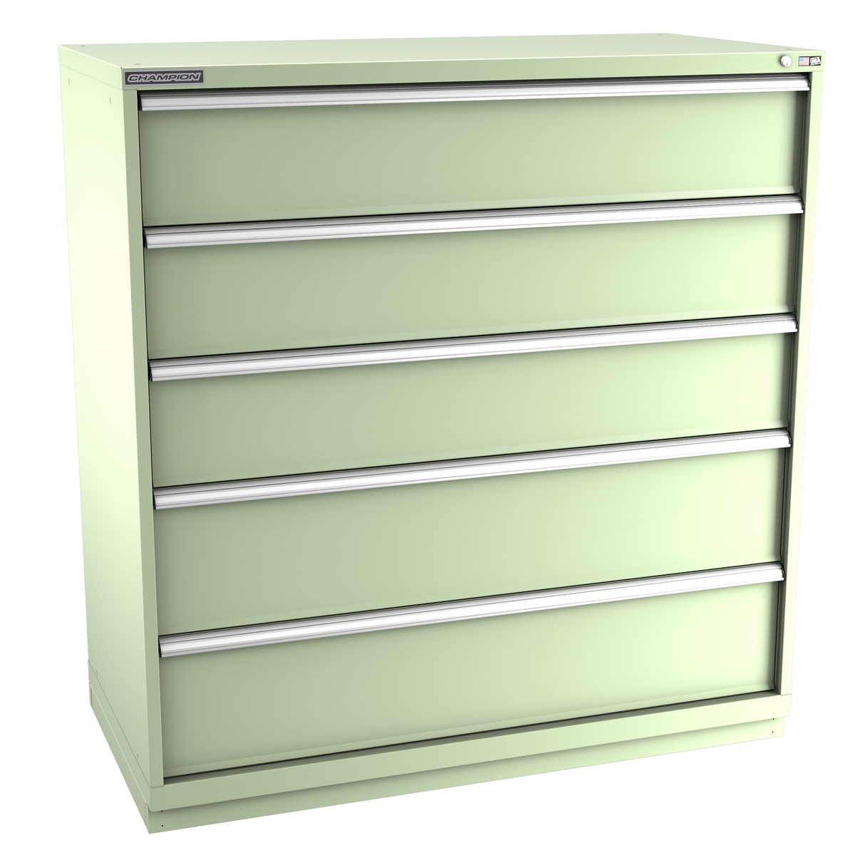 5-Drawer Modular Cabinet DW0501 | 56-1/2"W x 59-1/2"H x 28-1/2"D seafoam green