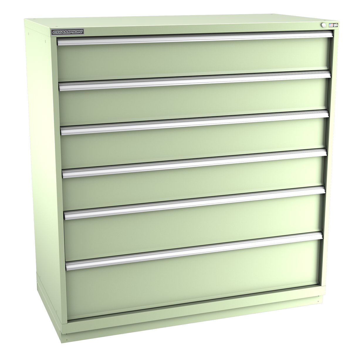 6-Drawer Modular Cabinet DW0601 | 56-1/2"W x 59-1/2"H x 28-1/2"D seafoam green