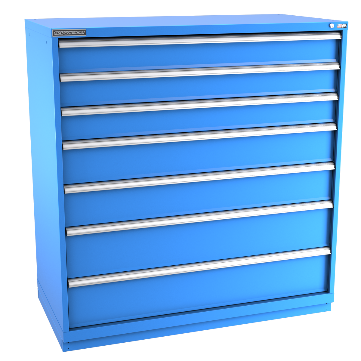 7-Drawer Modular Cabinet DW0701 | 56-1/2"W x 59-1/2"H x 28-1/2"D bright blue