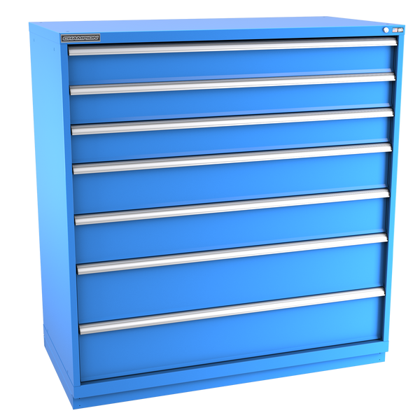 7-Drawer Modular Cabinet DW0701 | 56-1/2"W x 59-1/2"H x 28-1/2"D bright blue