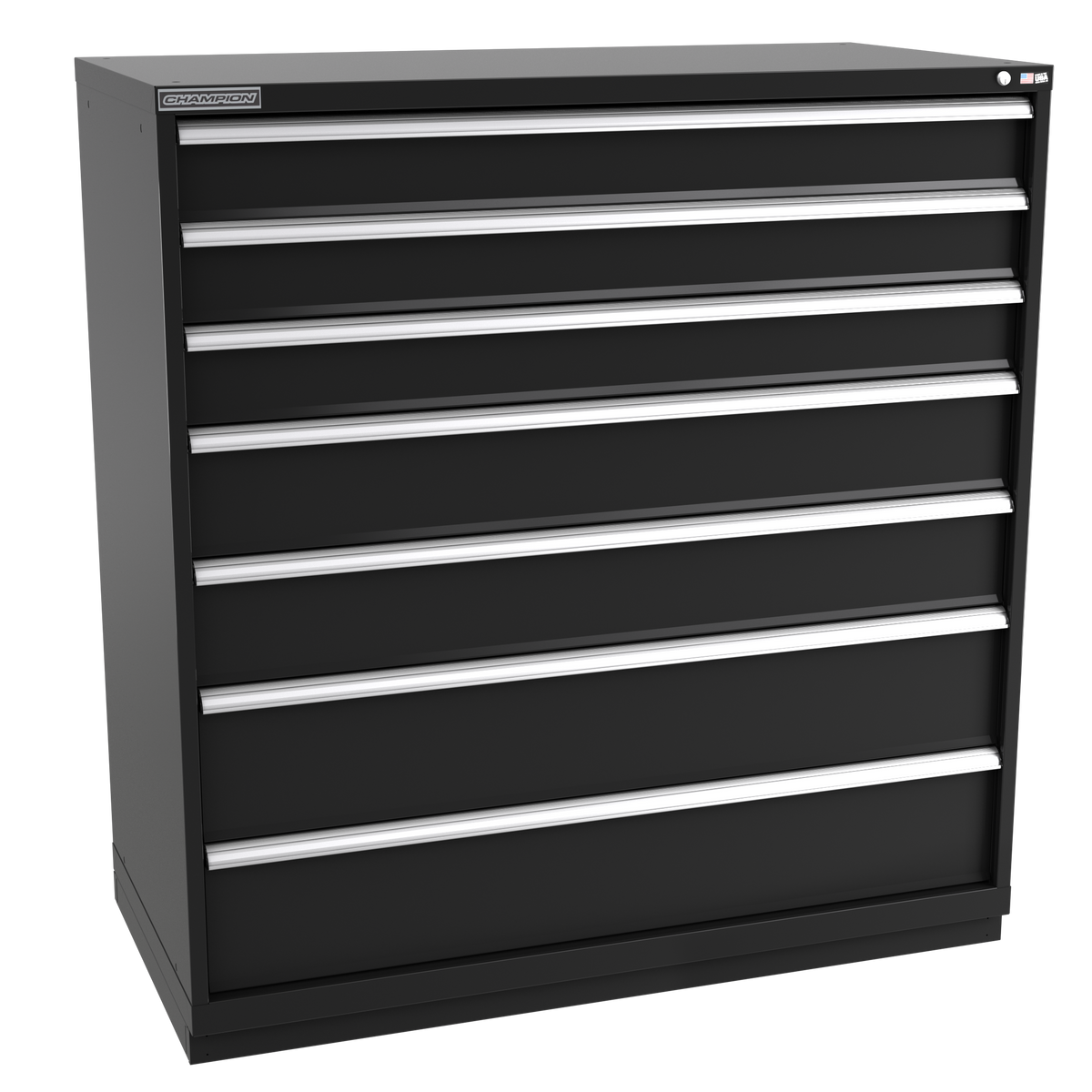 7-Drawer Modular Cabinet DW0701 | 56-1/2"W x 59-1/2"H x 28-1/2"D black