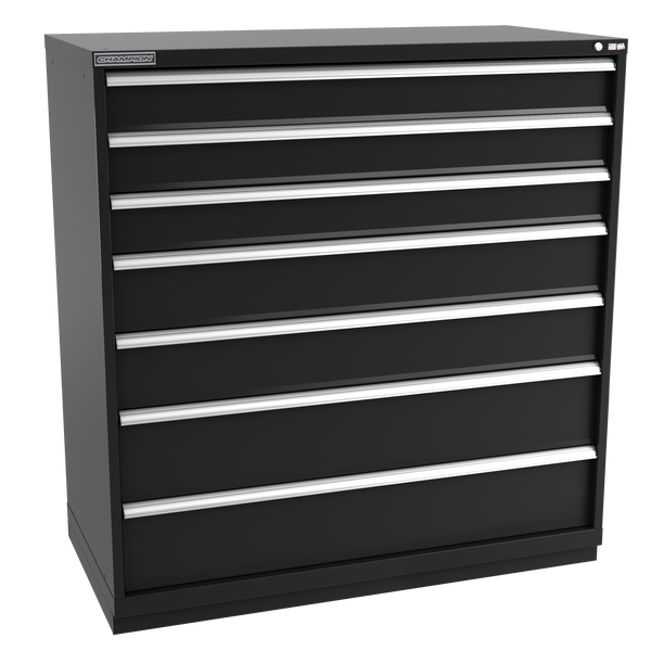 7-Drawer Modular Cabinet DW0701 | 56-1/2"W x 59-1/2"H x 28-1/2"D black