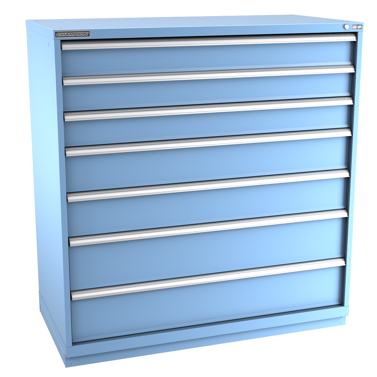 7-Drawer Modular Cabinet DW0701 | 56-1/2"W x 59-1/2"H x 28-1/2"D light blue