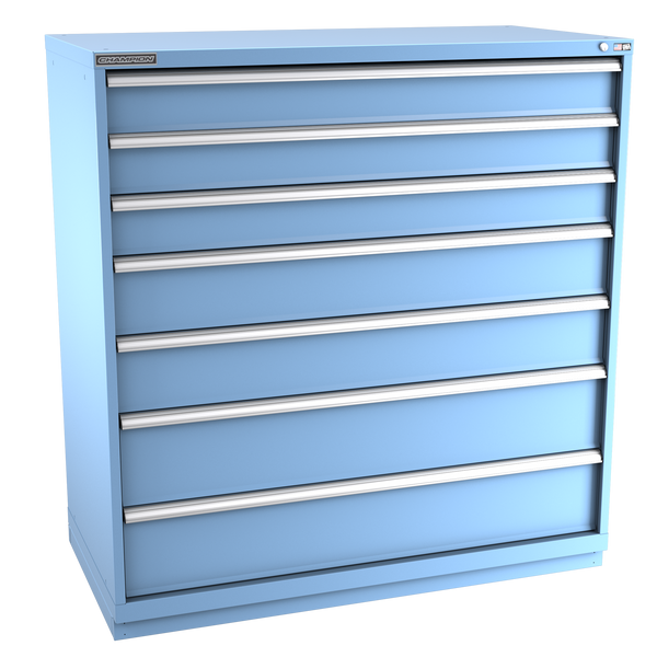 7-Drawer Modular Cabinet DW0701 | 56-1/2"W x 59-1/2"H x 28-1/2"D light blue