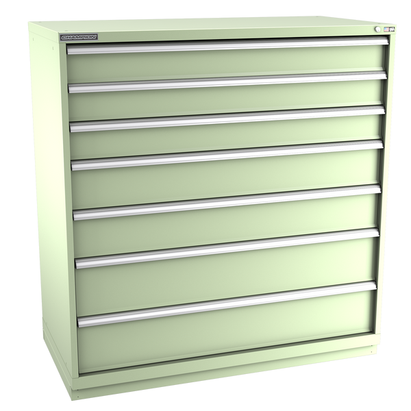 7-Drawer Modular Cabinet DW0701 | 56-1/2"W x 59-1/2"H x 28-1/2"D seafoam green