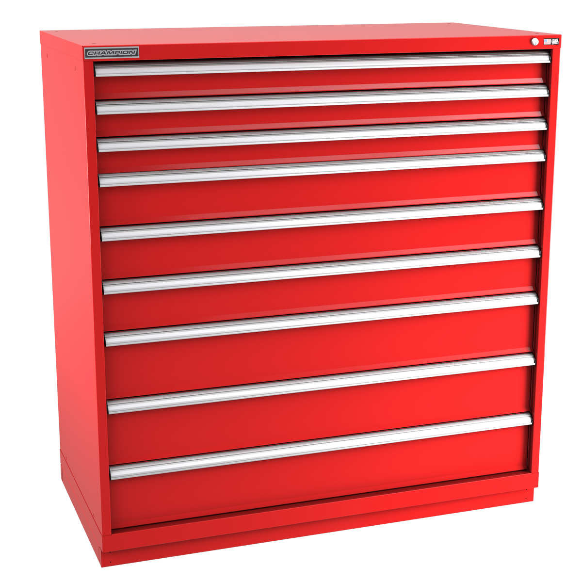 9-Drawer Modular Cabinet DW0901 | 56-1/2"W x 59-1/2"H x 28-1/2"D red