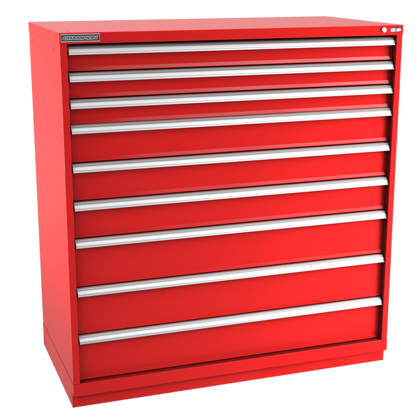 9-Drawer Modular Cabinet DW0901 | 56-1/2"W x 59-1/2"H x 28-1/2"D red