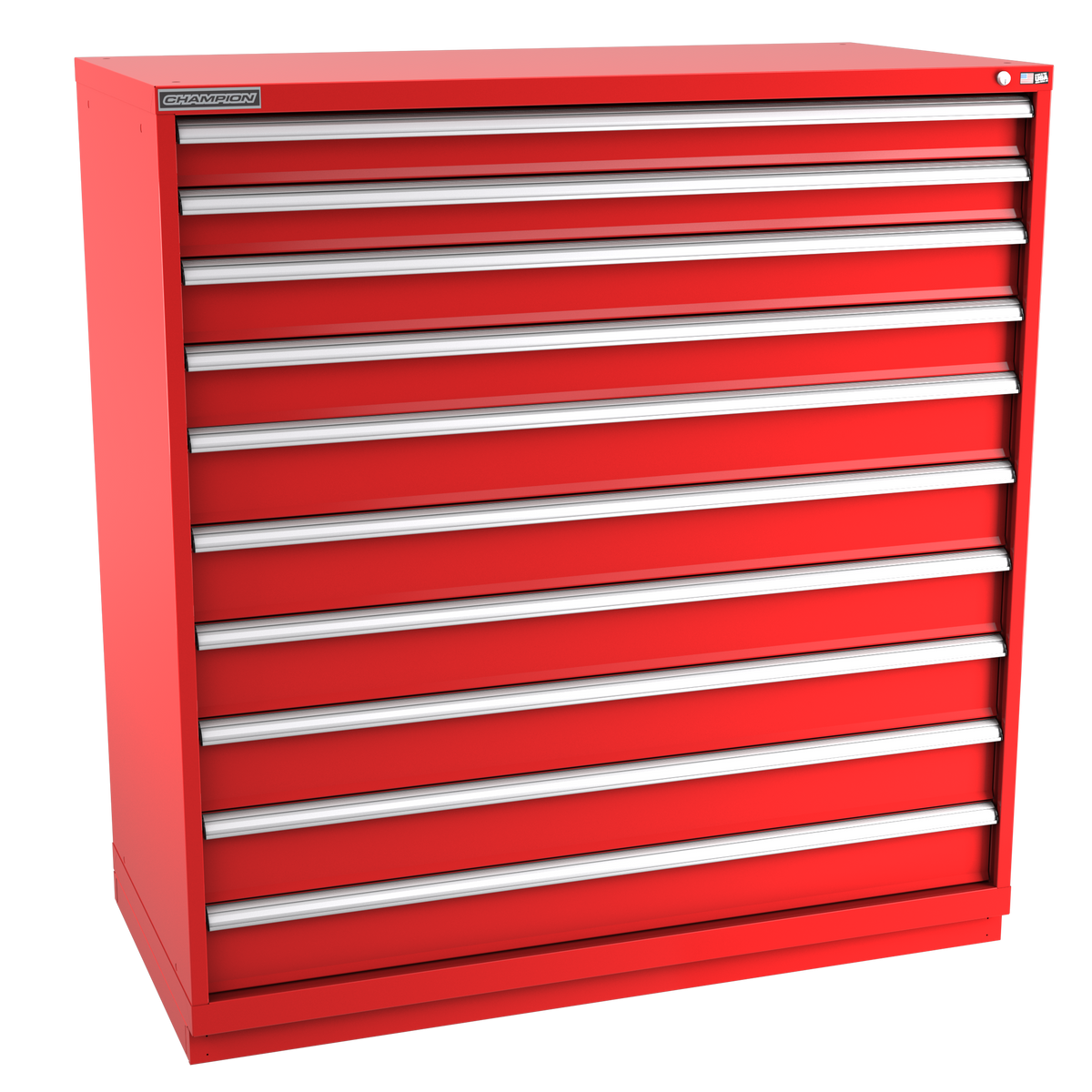 10-Drawer Modular Cabinet DW1001 | 56-1/2"W x 59-1/2"H x 28-1/2"D red