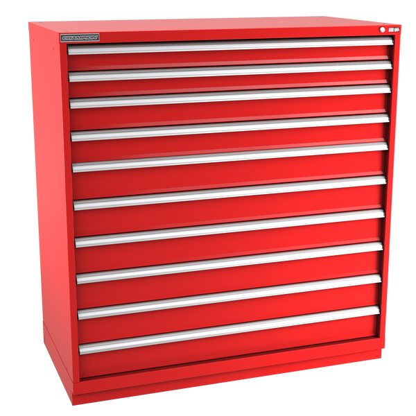 10-Drawer Modular Cabinet DW1001 | 56-1/2"W x 59-1/2"H x 28-1/2"D red