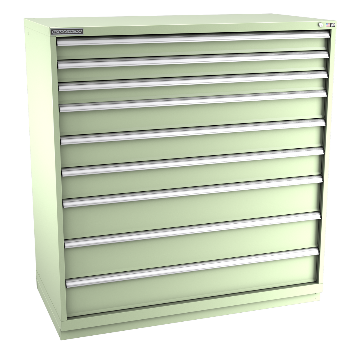 9-Drawer Modular Cabinet DWS0901 | 56-1/2"W x 59-1/2"H x 28-1/2"D seafoam green