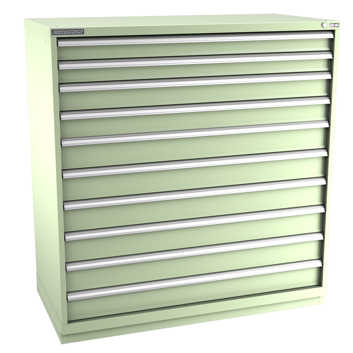 10-Drawer Modular Cabinet DWS1001 | 56-1/2"W x 59-1/2"H x 28-1/2"D seafoam green