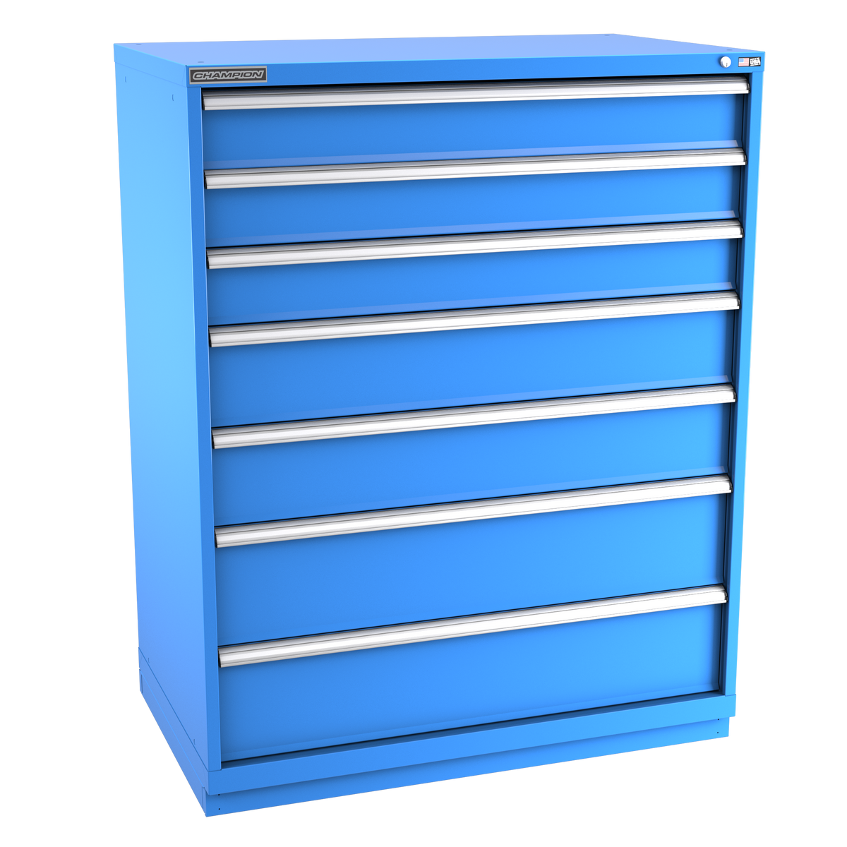 7-Drawer Modular Cabinet EW0701 | 47"W x 59-1/2"H x 28-1/2"D bright blue