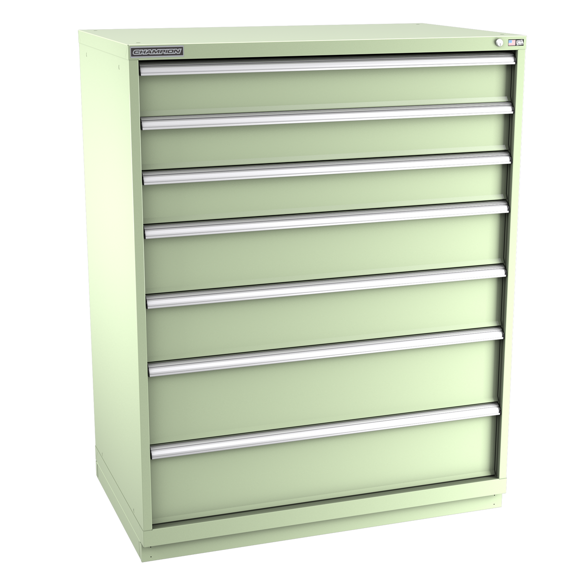 7-Drawer Modular Cabinet EW0701 | 47"W x 59-1/2"H x 28-1/2"D seafoam green