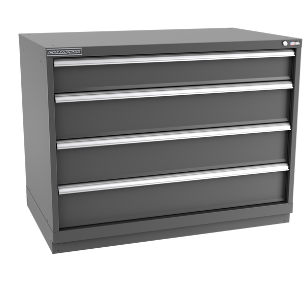 4-Drawer Modular Cabinet EWS0401 | 47"W x 35-7/8"H x 28-1/2"D dark grey