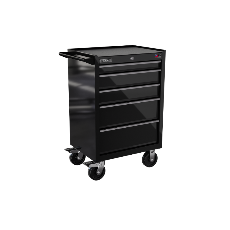 5-drawer 27" FMPRO Roll Cab | 27"W x 43"H x 20"D gloss black