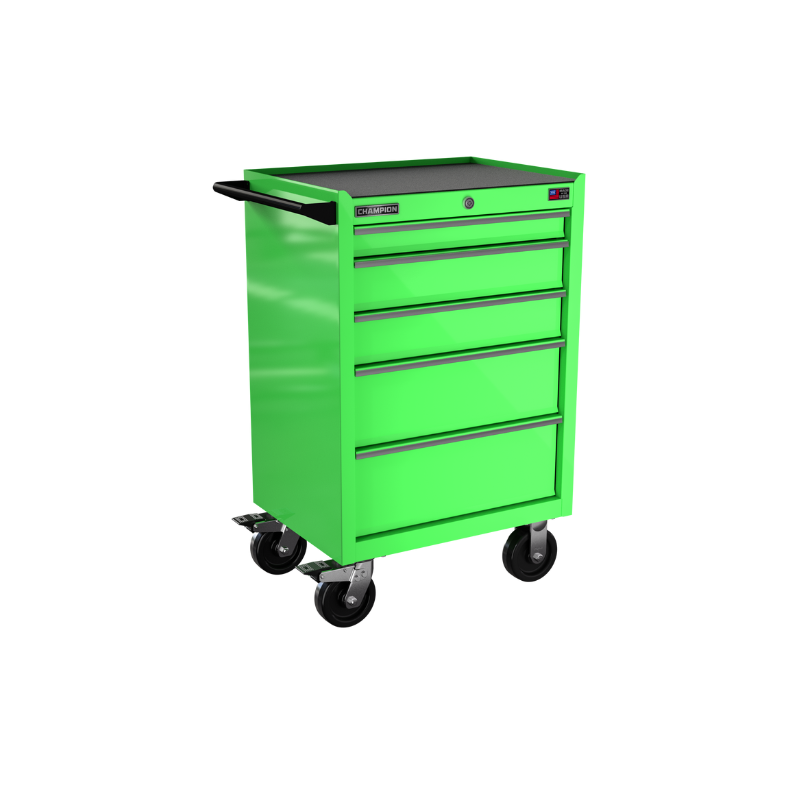 5-drawer 27" FMPRO Roll Cab | 27"W x 43"H x 20"D electric green