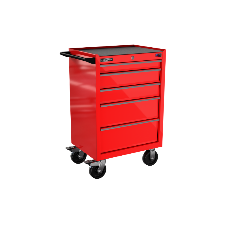 5-drawer 27" FMPRO Roll Cab | 27"W x 43"H x 20"D gloss red