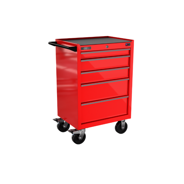 5-drawer 27" FMPRO Roll Cab | 27"W x 43"H x 20"D gloss red