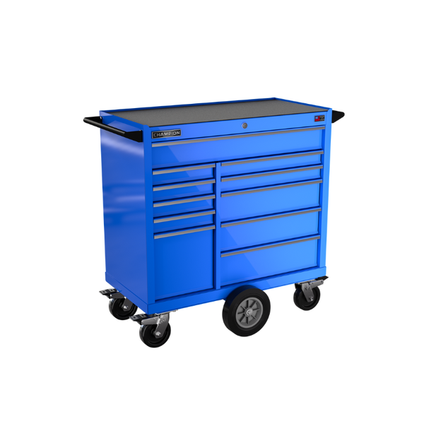 11-drawer 41" FMPRO Maintenance Cart | 41"W x 45"H x 20"D gloss blue