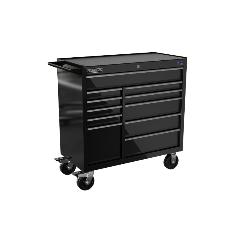 11-drawer 41" FMPRO Roll Cab | 41"W x 43"H x 20"D gloss black