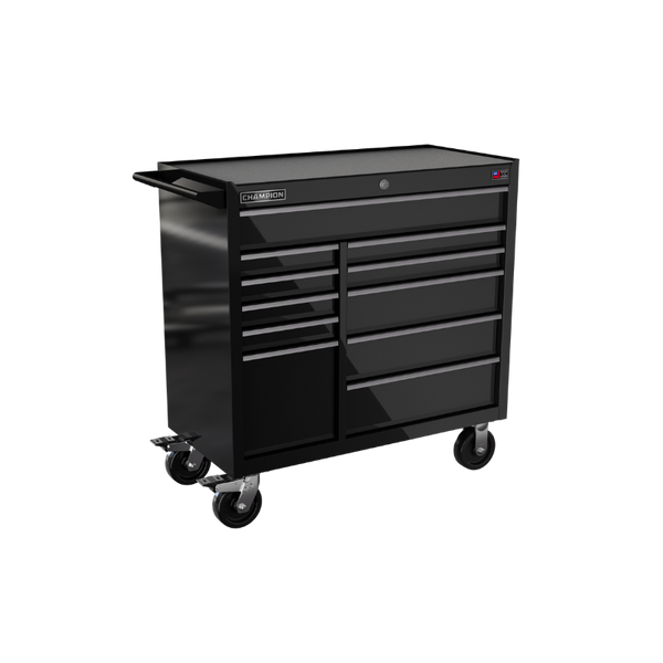 11-drawer 41" FMPRO Roll Cab | 41"W x 43"H x 20"D gloss black