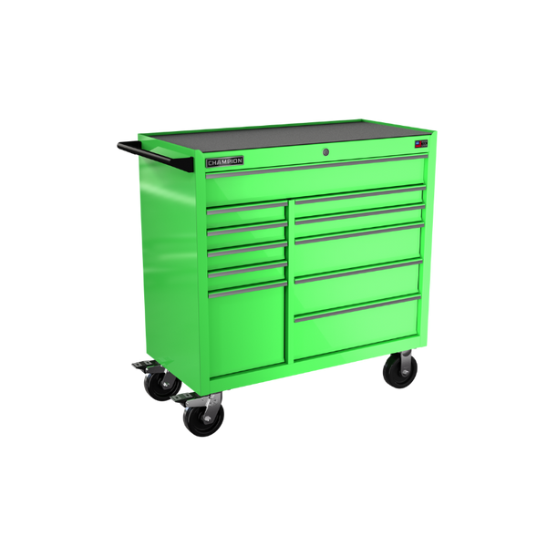 11-drawer 41" FMPRO Roll Cab | 41"W x 43"H x 20"D electric green