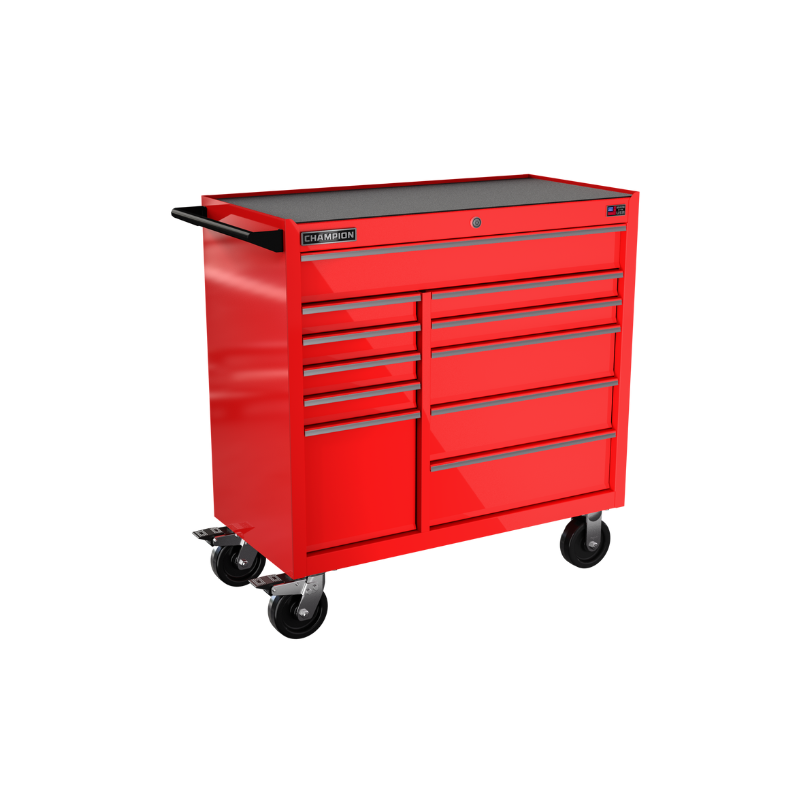 11-drawer 41" FMPRO Roll Cab | 41"W x 43"H x 20"D gloss red