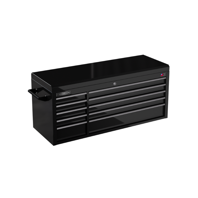 10-drawer 54" FMPRO Top Chest | 54"W x 23"H x 20"D gloss black