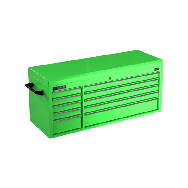 10-drawer 54" FMPRO Top Chest | 54"W x 23"H x 20"D electric green