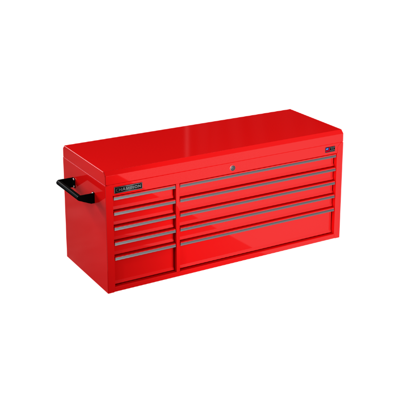 10-drawer 54" FMPRO Top Chest | 54"W x 23"H x 20"D gloss red