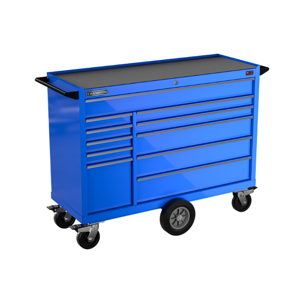 11-drawer 54" FMPRO Maintenance Cart | 54"W x 45"H x 20"D gloss blue