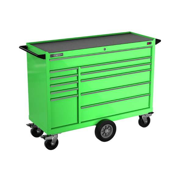 11-drawer 54" FMPRO Maintenance Cart | 54"W x 45"H x 20"D electric green