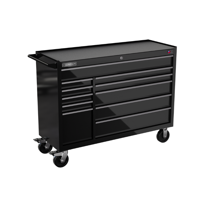 11-drawer 54" FMPRO Roll Cab | 54"W x 43"H x 20"D gloss black