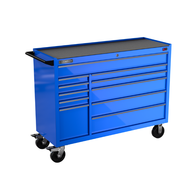 11-drawer 54" FMPRO Roll Cab | 54"W x 43"H x 20"D gloss blue