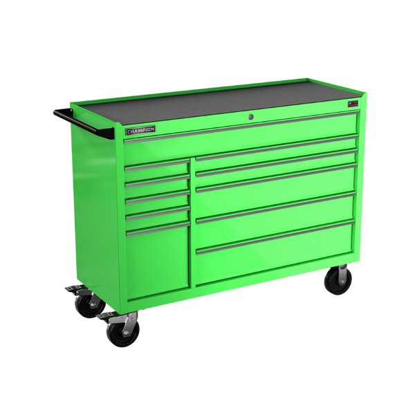 11-drawer 54" FMPRO Roll Cab | 54"W x 43"H x 20"D electric green