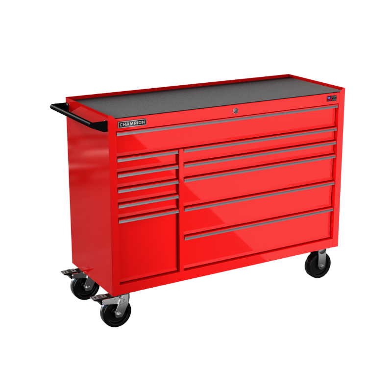 11-drawer 54" FMPRO Roll Cab | 54"W x 43"H x 20"D gloss red