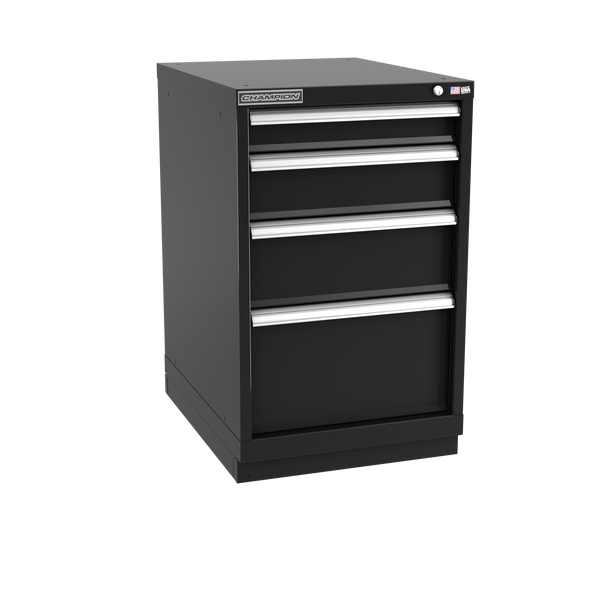 4-Drawer Modular Cabinet NW0401 | 22-3/16"W x 35-7/8"H x 28-1/2"D black