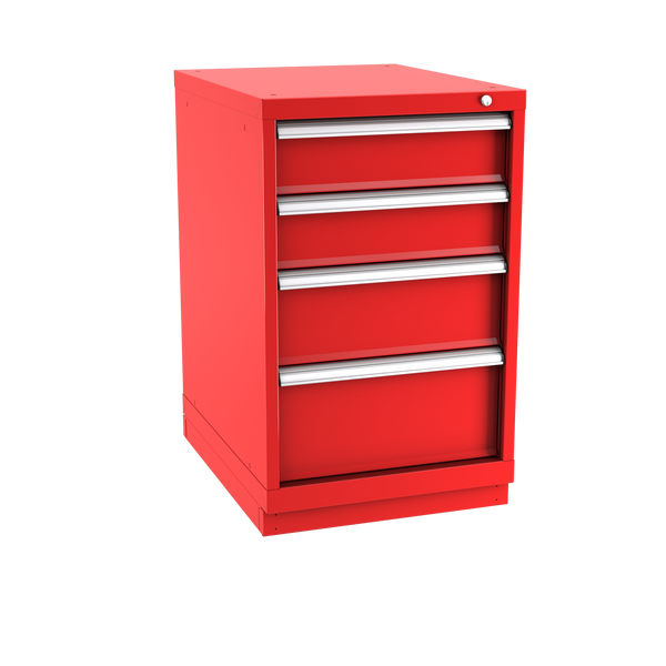 4-Drawer Modular Cabinet NW0402 | 22-3/16"W x 35-7/8"H x 28-1/2"D red