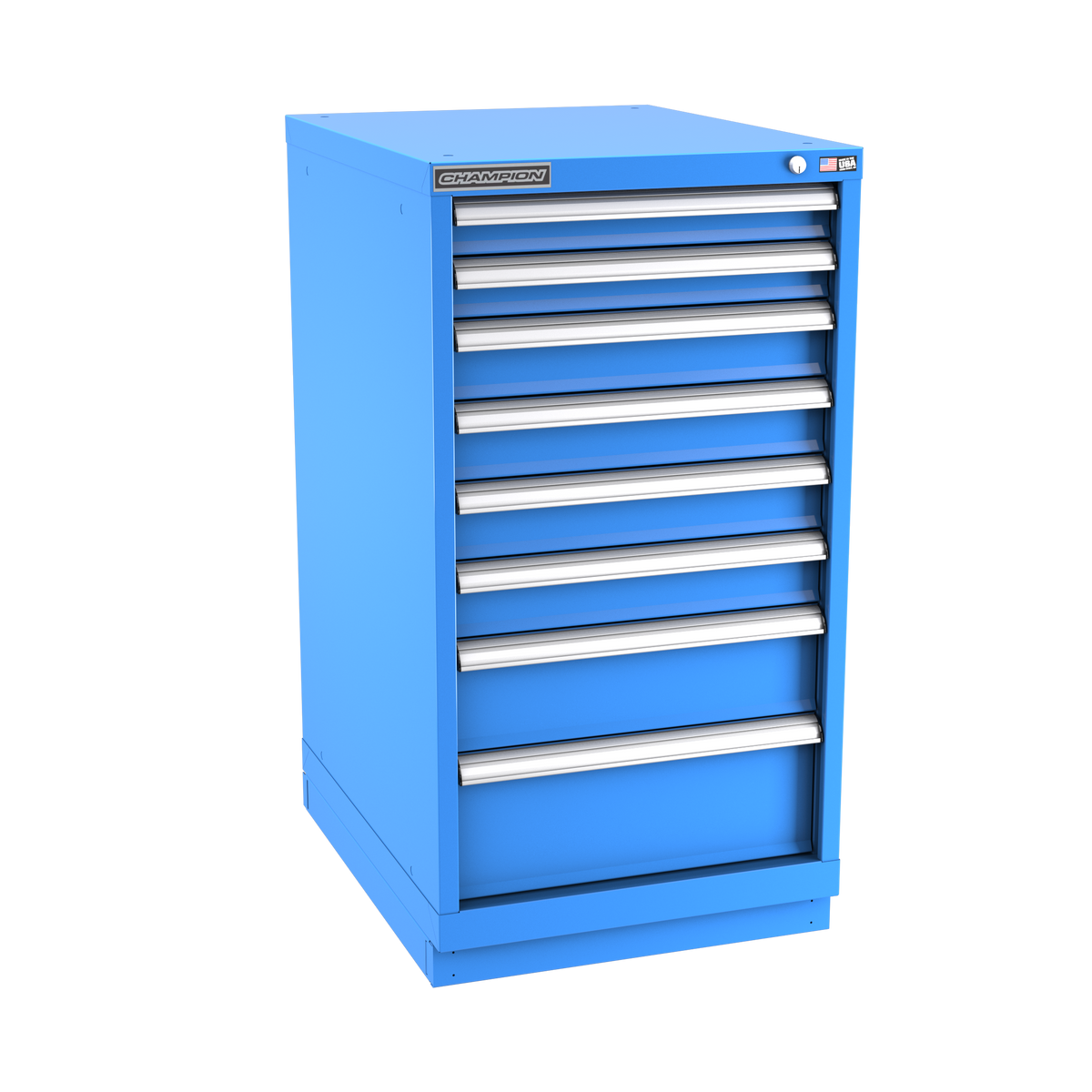 8-Drawer Modular Cabinet NW0801 | 22-3/16"W x 41-3/4"H x 28-1/2"D bright blue