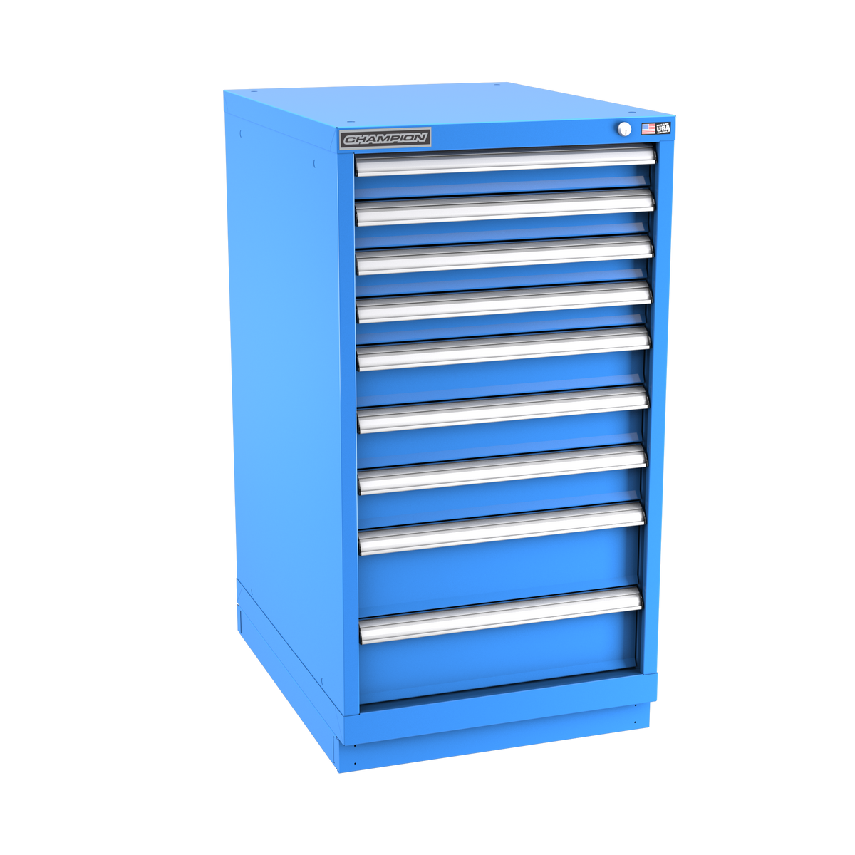 9-Drawer Modular Cabinet NW0901 | 22-3/16"W x 41-3/4"H x 28-1/2"D bright blue