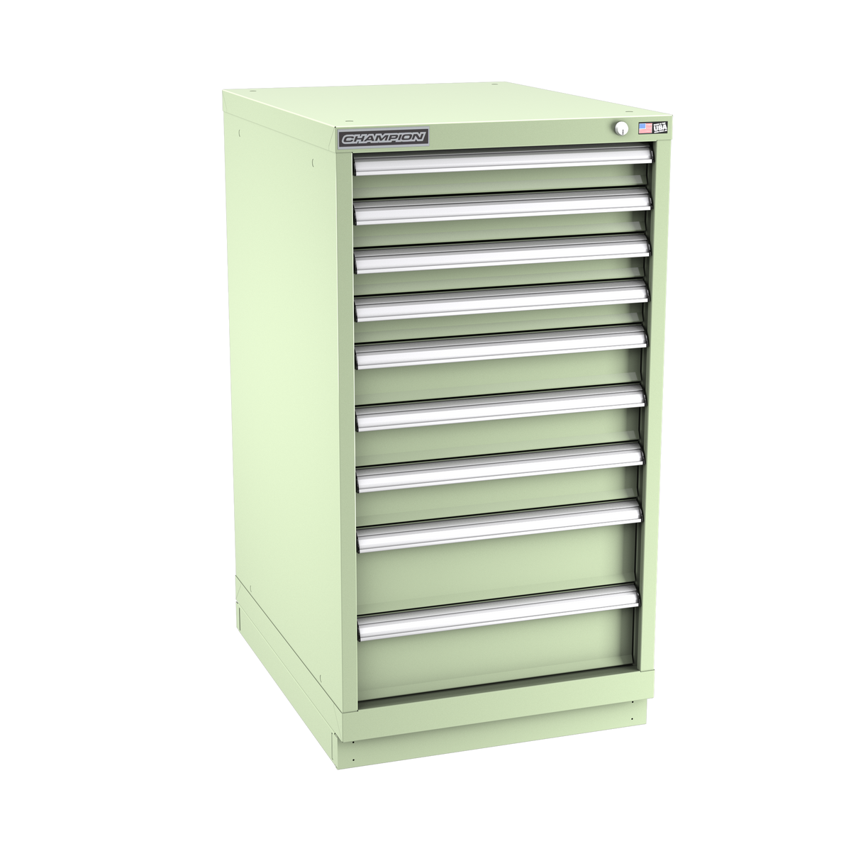 9-Drawer Modular Cabinet NW0901 | 22-3/16"W x 41-3/4"H x 28-1/2"D seafoam green