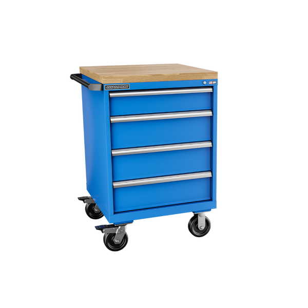 4-Drawer Mobile Modular Cabinet SW0401ILC | 28-1/4"W x 43-1/4"H x 28-1/2"D bright blue