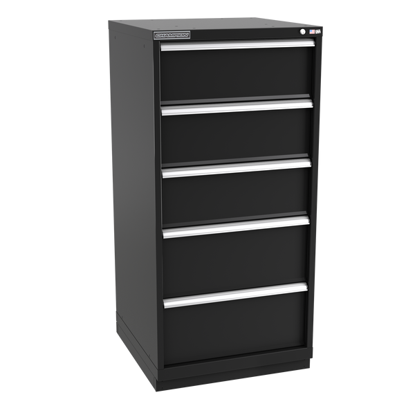 5-Drawer Modular Cabinet SW0501 | 28-1/4"W x 59-1/2"H x 28-1/2"D black