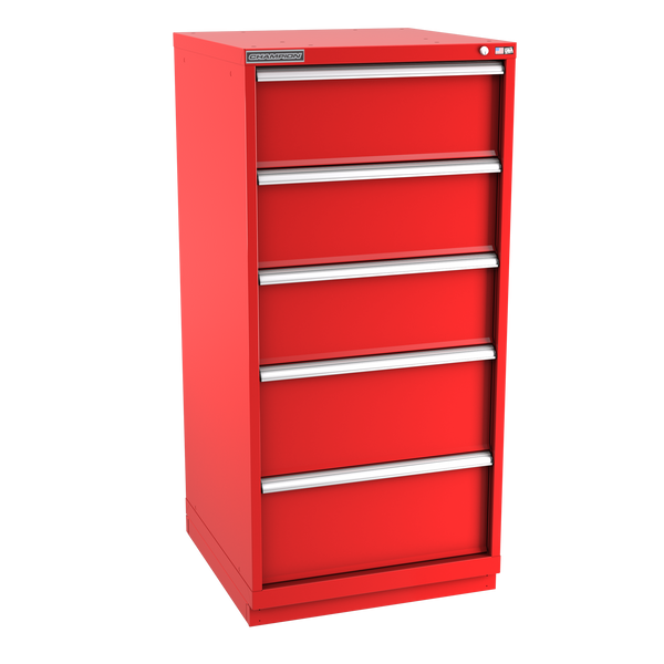 5-Drawer Modular Cabinet SW0501 | 28-1/4"W x 59-1/2"H x 28-1/2"D red