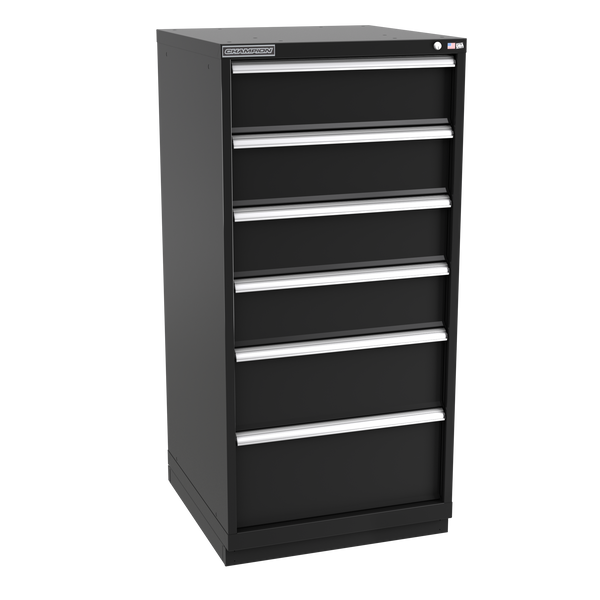 6-Drawer Modular Cabinet SW0601 | 28-1/4"W x 59-1/2"H x 28-1/2"D black