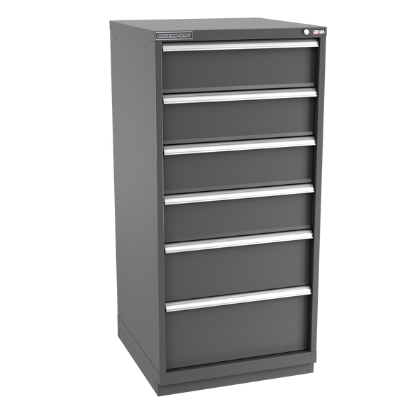 6-Drawer Modular Cabinet SW0601 | 28-1/4"W x 59-1/2"H x 28-1/2"D dark grey