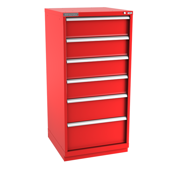 6-Drawer Modular Cabinet SW0601 | 28-1/4"W x 59-1/2"H x 28-1/2"D red